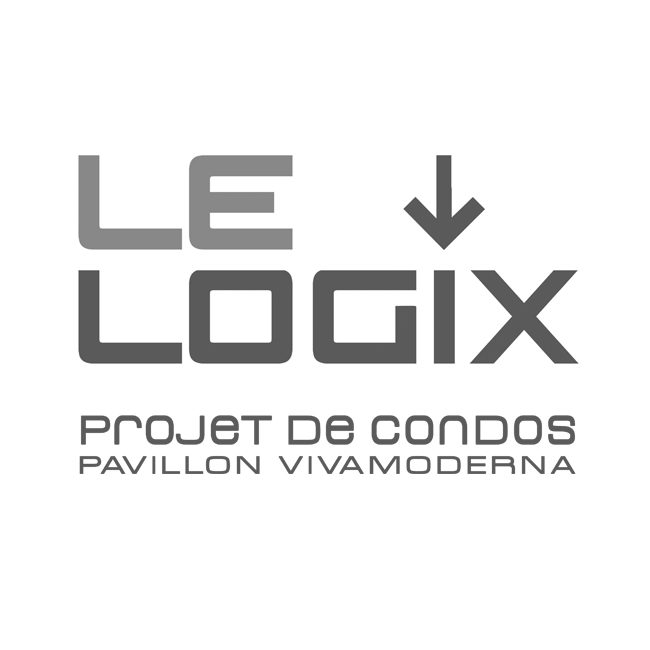 Enseigne Le Logix, projet de condos, pavillon Viva-Moderna